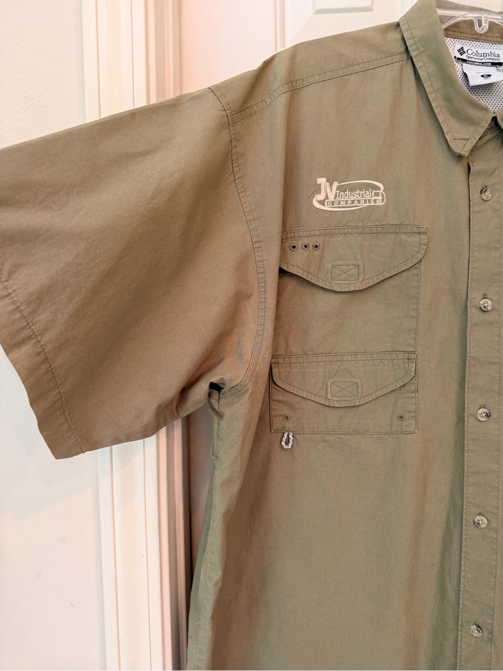 Columbia PFG Shirt Fishing Vented Short Sleeve Button Down Tan/Brown Men’s Sz XL - Picture 5 of 16
